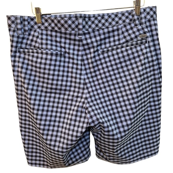Izod Golf Shorts Blue Plaid Flat Front Preppy Outdoor Casual Men's Size 38 - Picture 2 of 5